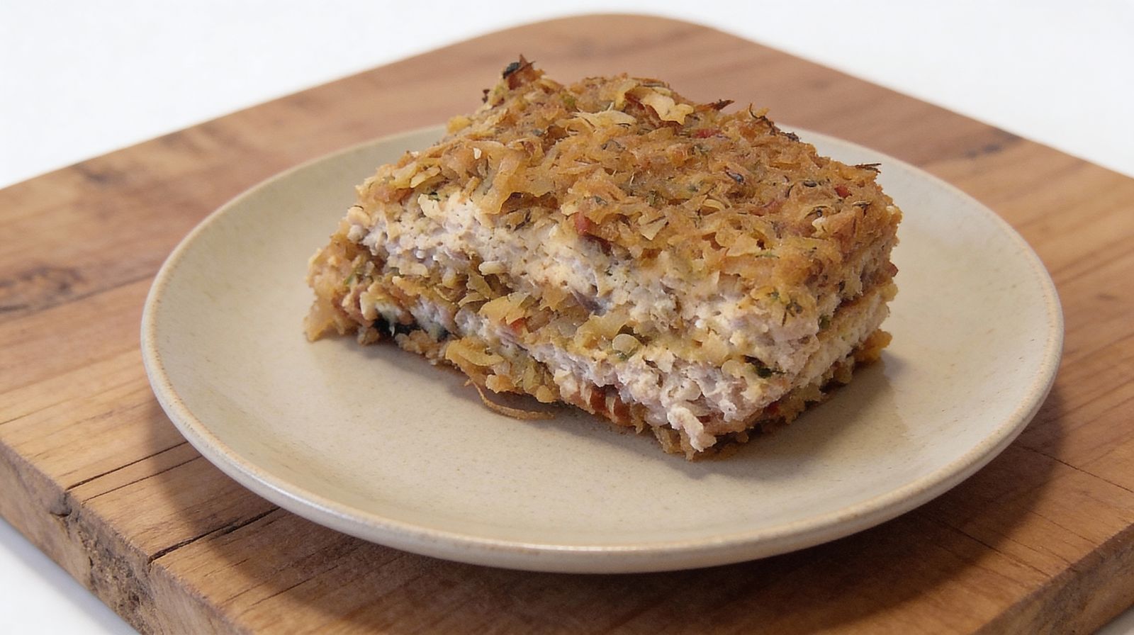 Leniwe gołąbki bez zawijania z kapustą, ryżem i mięsem drobiowym, podane na talerzu.