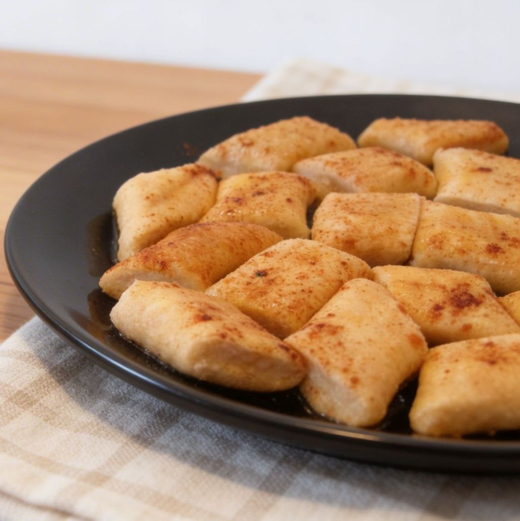 Pierogi leniwe z twarogu z masłem i cynamonem – domowe pierogi leniwe przepis krok po kroku.